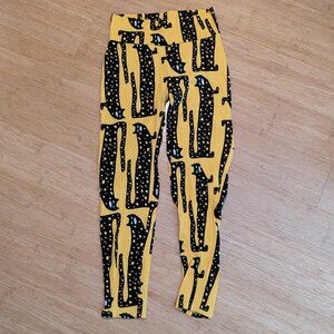 Nooworks Yellow Long Cat Leggings Large *Rare*